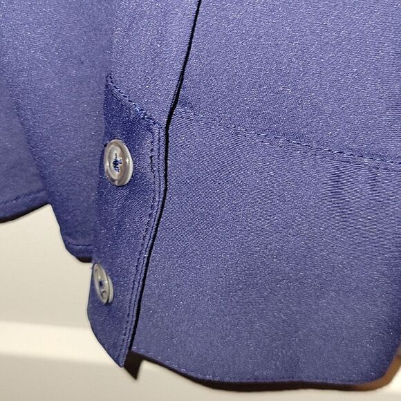 Luxeire The Classic Button Up Blouse Top shirt  Navy XL - Picture 10 of 12